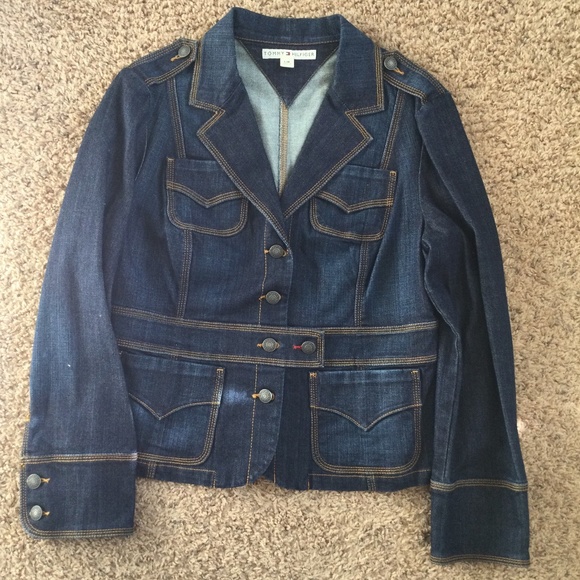 Vintage Tommy Hilfiger Denim Blue Blazer Jacket - Picture 1 of 17